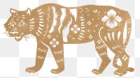 Png Chinese New Year tiger gold animal zodiac sign illustration