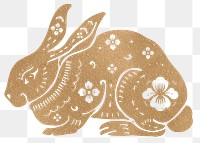 Png Chinese New Year rabbit gold animal zodiac sign illustration