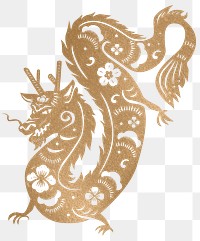 Png Chinese New Year dragon gold animal zodiac sign illustration