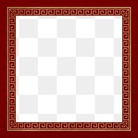 Frame png oriental woodblock pattern gold square in Chinese New Year theme