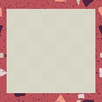 Png red terrazzo frame transparent background