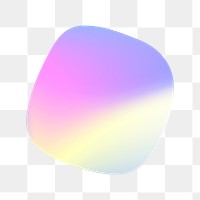 Holographic sticker png pink gradient square shape