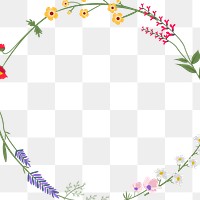 Png floral frame decorated with wildflower border