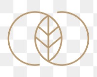 PNG botanical logo for health and wellness in beige