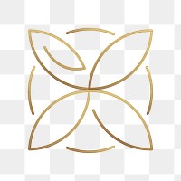 PNG lotus golden logo for spa health and wellness