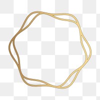 PNG round gold frame with design space