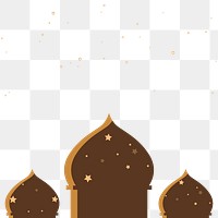 Png mosque silhouette background brown Ramadan and Eid Mubarak illustration