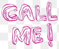 Png call me pink typography diary sticker