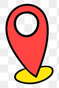 Png location pin icon social media doodle illustration