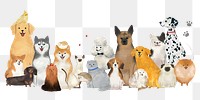 Border png cute pet illustrations on transparent background