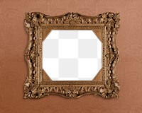 Frame PNG mockup, home decor, vintage brown design