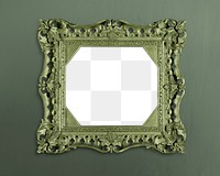 Frame PNG mockup, home decor, vintage green design