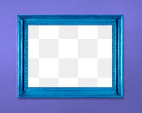 Frame PNG mockup, neon blue home decor