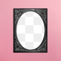 Frame PNG mockup, antique black Gothic style