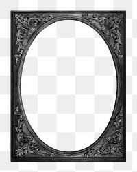 Vintage picture frame mockup PNG sticker in black Gothic style
