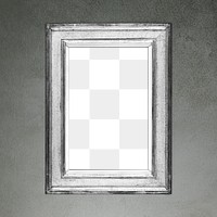 Frame PNG vintage mockup, home decor, in gray design