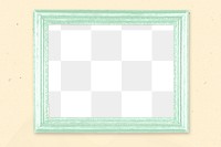 Frame PNG mockup, pastel green on yellow wall