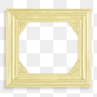 Frame mockup PNG sticker in pastel yellow