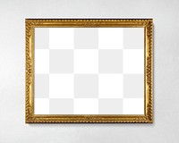 Frame png mockup, gold antique home decor sticker