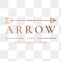 Minimal copper logo png arrow, professional business branding graphic