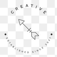 Studio branding png logo, minimal black arrow graphic
