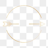 Gold arrow png logo element, simple graphic