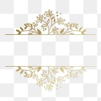 Aesthetic logo png badge clipart, floral gold design