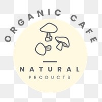 Organic cafe png logo badge, professional pastel design for organic branding