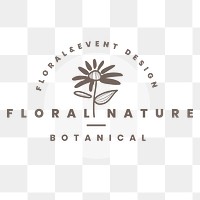 Flower business logo png badge, aesthetic design