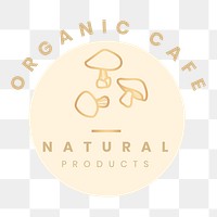 Organic cafe png logo badge, professional design for organic branding