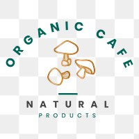 Organic cafe png logo badge, professional design for organic branding