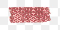 Vintage washi tape png clipart, red pattern on transparent background