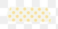 Yellow washi tape png clipart, polka dot patterned with transparent background