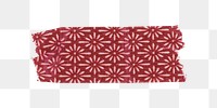 Pattern washi tape png clipart, red vintage sticker on transparent background