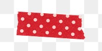 Red dot png washi tape sticker, cute patterned with transparent background