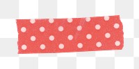 Sticky tape png clipart, pink polka dot pattern with transparent background