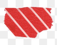 Stripe washi tape png clipart, red pattern on transparent background