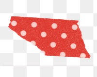 Cute washi tape png clipart, red polka dot pattern on transparent background