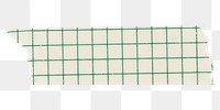 Grid washi tape png clipart, green pattern, diary sticker with transparent background