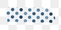 Cute washi tape png clipart, blue polka dot pattern on transparent background