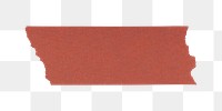 Washi tape png collage element, red wrinkled sticker, transparent background