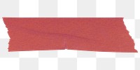 Torn washi tape png clipart, red collage element, transparent background