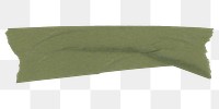 Green png washi tape sticker, cute stationery on transparent background