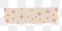 Cute washi tape png clipart, beige pattern on transparent background