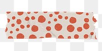 Polka dot png washi tape collage element, brown pattern on transparent background