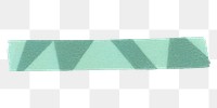 Green washi tape png collage element, abstract pastel on transparent background