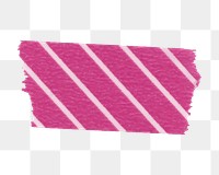 Pink washi tape png sticker, striped pattern on transparent background