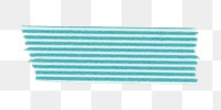 Blue washi tape png sticker, striped pattern on transparent background