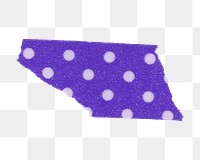Polka dot png washi tape collage element, purple pattern on transparent background