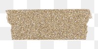 Gold washi tape png sticker, glittery cut out on transparent background